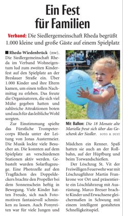 Kinderfest Pressebericht NW