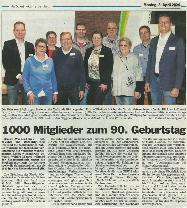 1000 Mitglieder zum Jubiläum