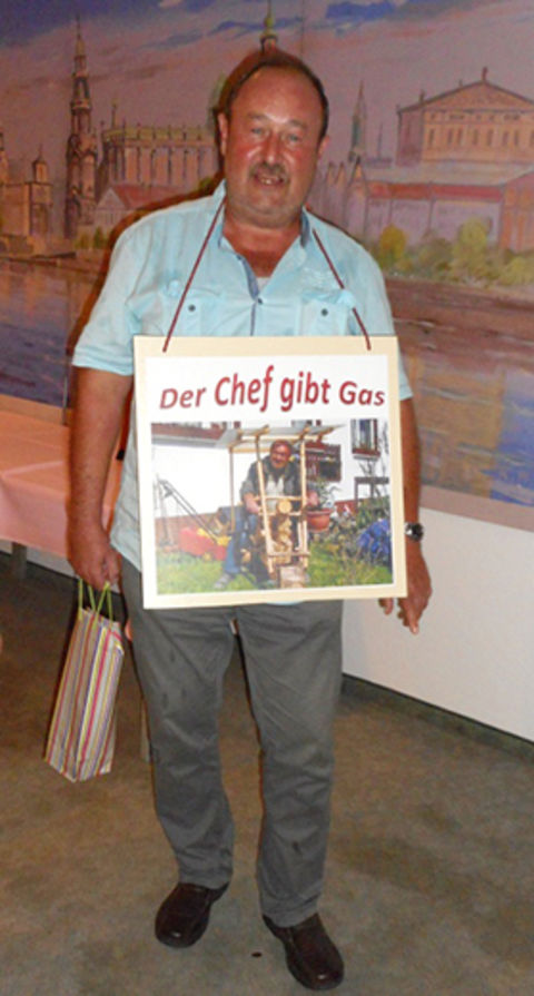 CT mit Plakat
