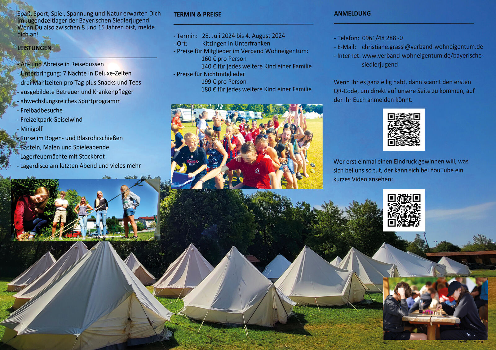 Flyer für Jugendzeltlager