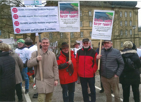 Siedler auf der Demo in Banz