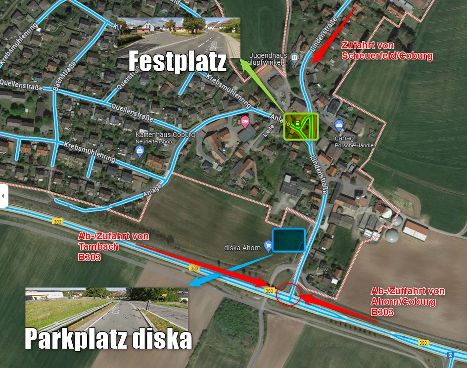 Anfahrtsskizze und Festplatz