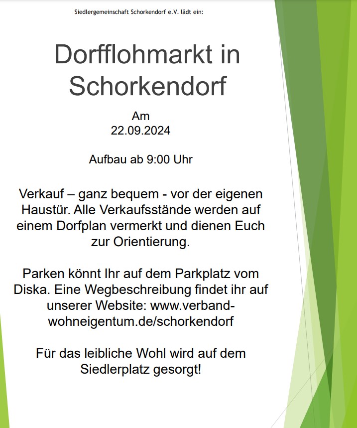 1. Schorkendorfer Dorfflohmarkt