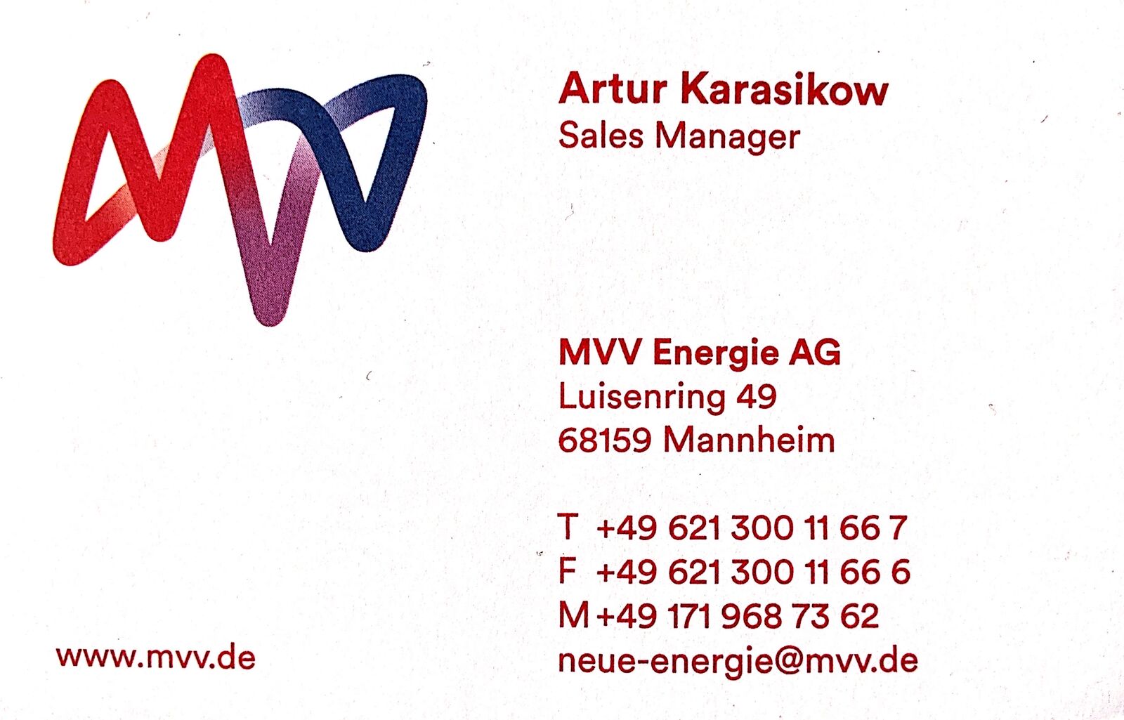 MVV-Energie Berater Herr Karasikow