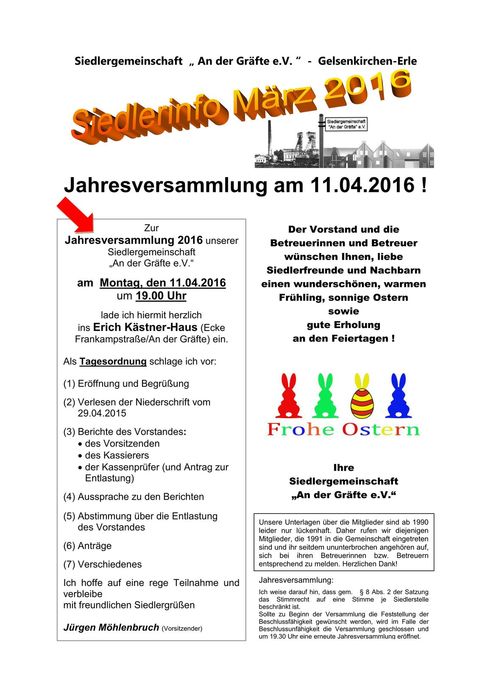 Siedlerinfo März 2016