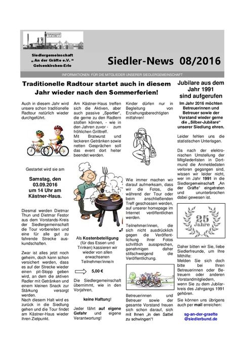 Siedlerinfo August 2016 Seite 1