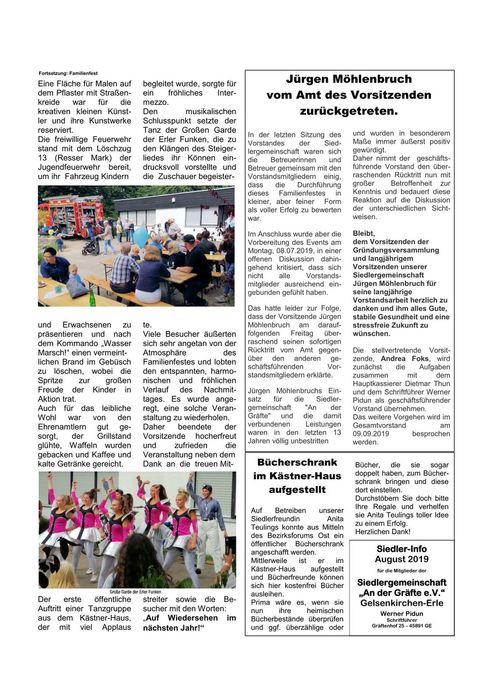 Siedlerinfo August 2019 Seite 2