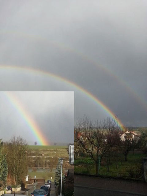 Gewitter und Regenbogen über Heinsheim.