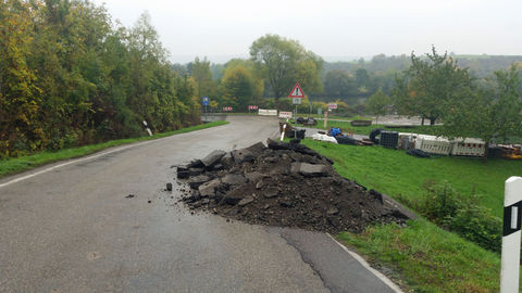 L 528 zwischen Heinsheim und Gundelsheim wegen Belagssanierung der Fahrbahn, voll gesperrt