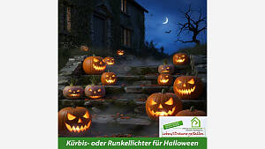Kürbis- oder Runkellichter für Halloween