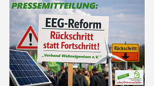 Verband Wohneigentum e.V. kritisiert EEG-Novelle als Rückschritt
