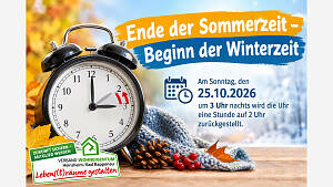 Ende der Sommerzeit - Beginn der Winterzeit