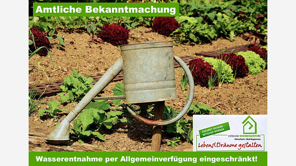 Themenbild: Wasserentnahme per Allgemeinverfügung eingeschränkt!