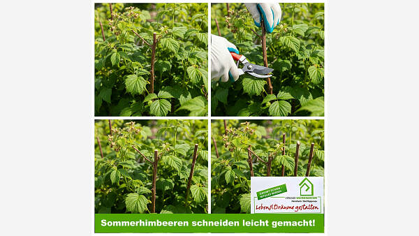 Themenbild: Sommerhimbeeren schneiden - einfache Schritt-für-Schritt-Anleitung