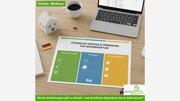 Themenbild: Online - Webinar: Steuerliche Vorteile für selbstnutzende Wohneigentümer und -eigentümerinnen