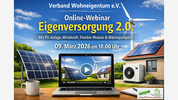 Themenbild: Online - Webinar: "Eigenversorgung 2.0."