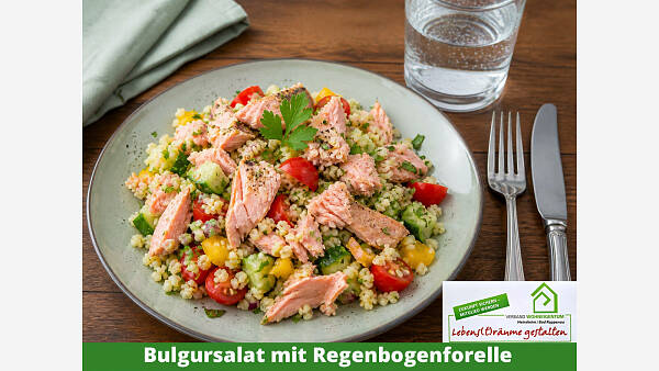 Themenbild: Bulgursalat mit Regenbogenforelle