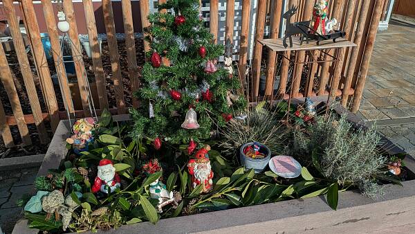 Themenbild: Weihnachtlicher Pflanzkasten in der Marco-Polo-Straße
