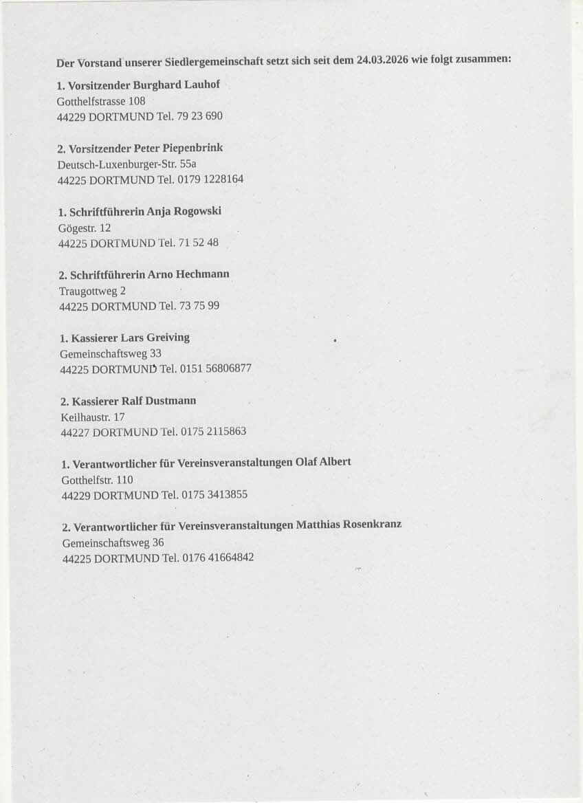 Vorstand 2026