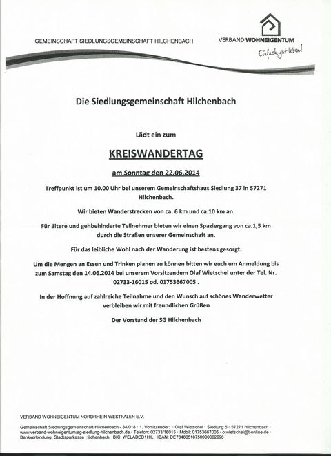 Einladung Kreiswandertag 2014