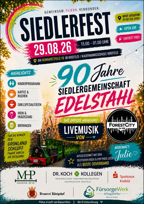 Plakat zum Siedlerfest 29.08.2026