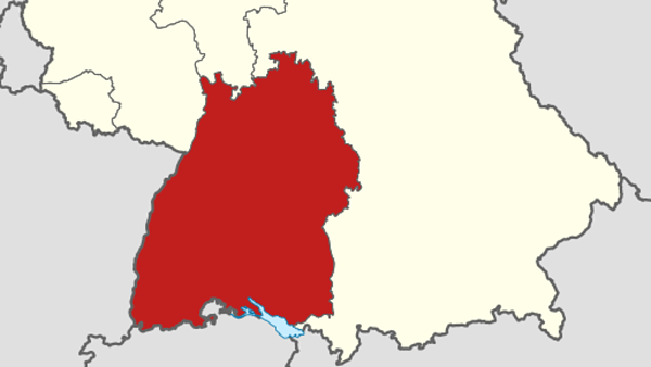 Themenbild: Baden-Württemberg, Kartenausschnitt von Deutschland