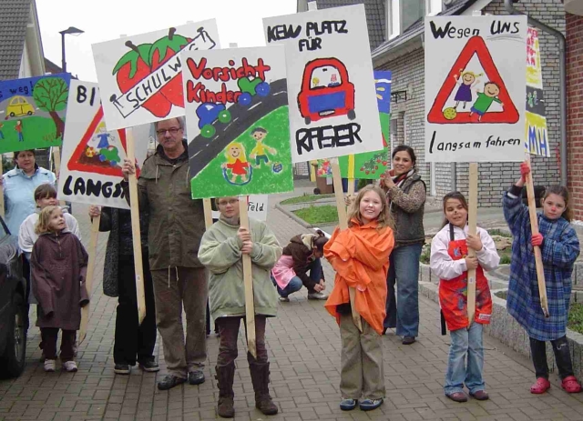 Malaktion Straßenschilder