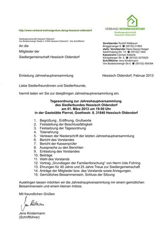 Jahreshauptversammlung