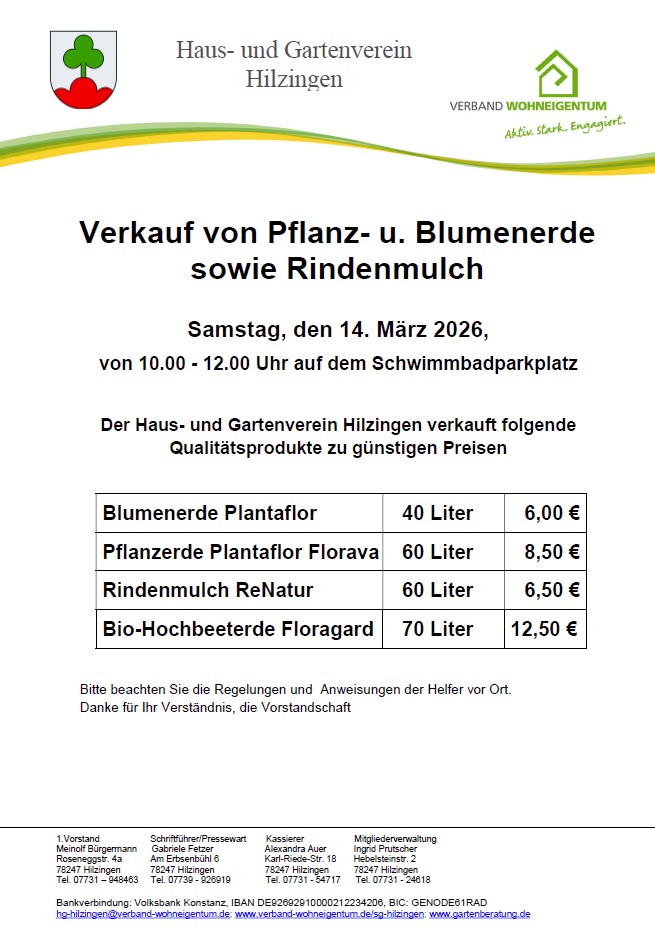 Blumenerdeverkauf 2026
