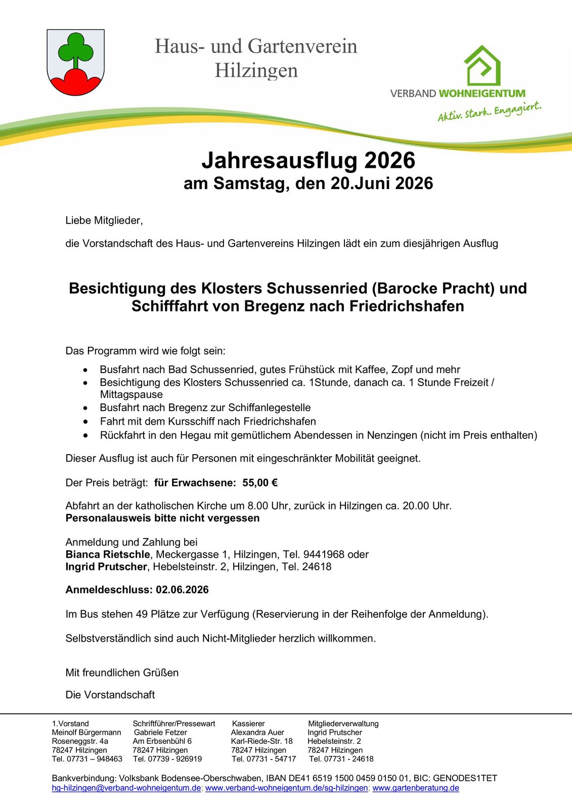 Jahresausflug 2026
