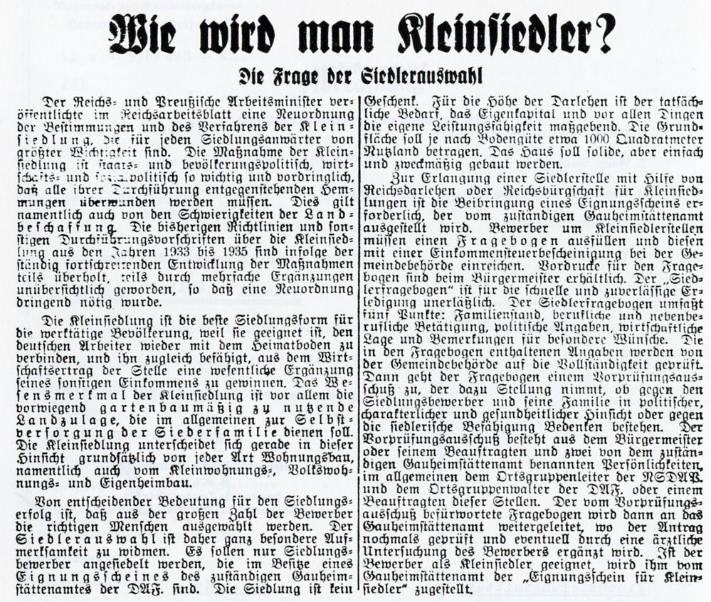 Bericht aus der Nordwestdeutschen Zeitung (Vorläufer NZ) von 1936.