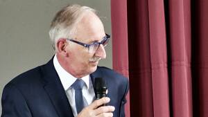 Bernd Heuer, Landesvorsitzender des Verbandes Wohneigentum auf der Jubiläumsveranstaltung der SG Karlshof