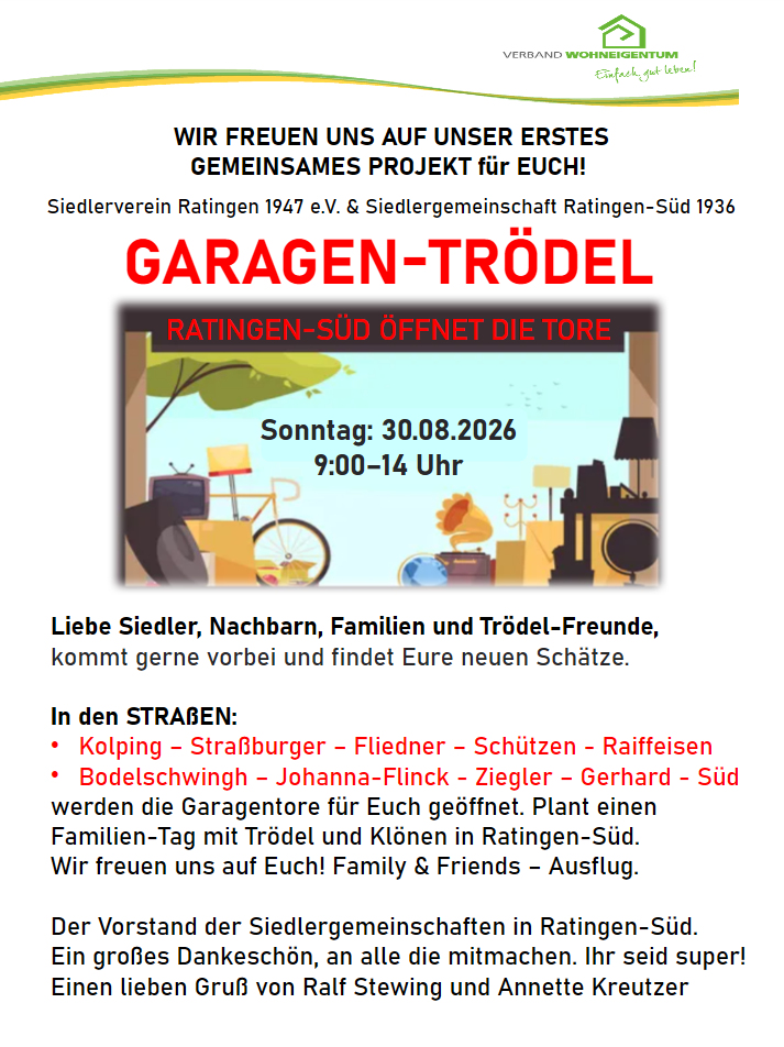 Garagen-Trödel - Aushang