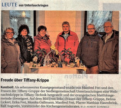 Freude über Tiffany-Krippe