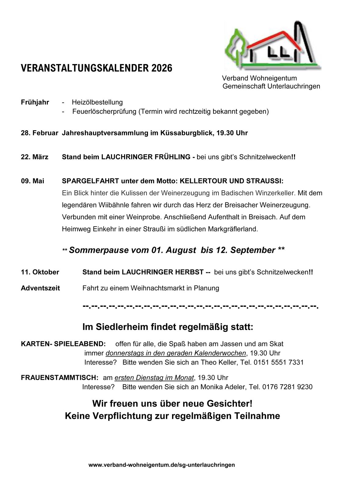 Veranstaltungskalender