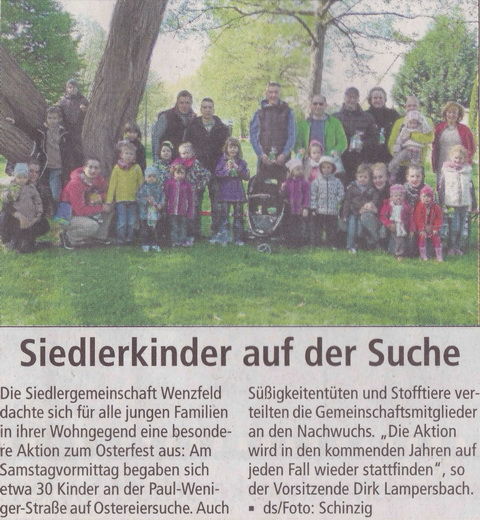 Ostereiersuche der Kinder aus dem Wenzfeld