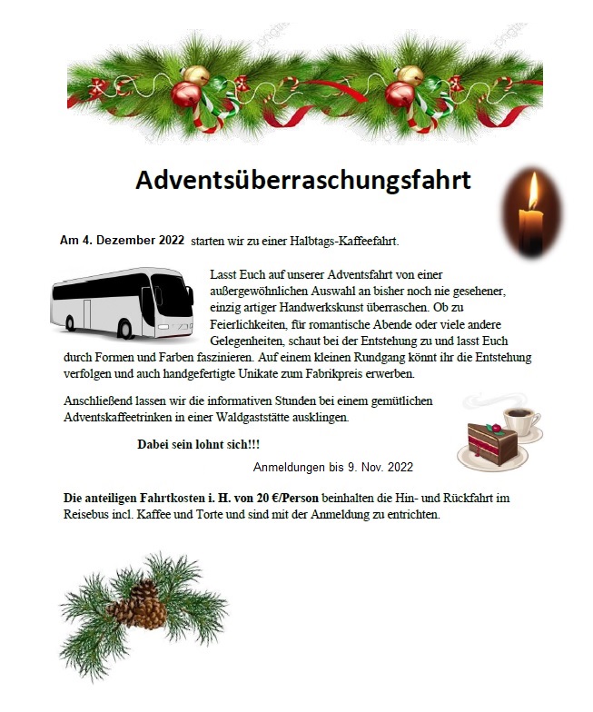 Halbtags-Adventsfahrt