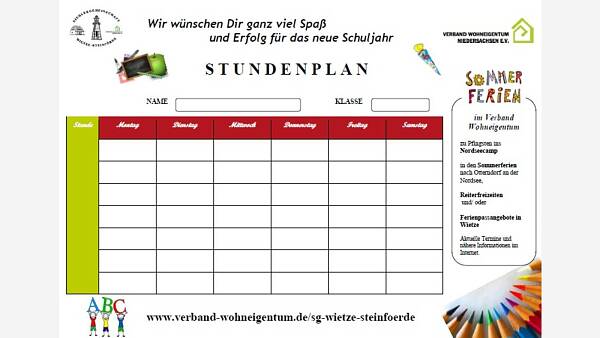 Themenbild: Der Stundenplan Themenbild: Der Stundenplan