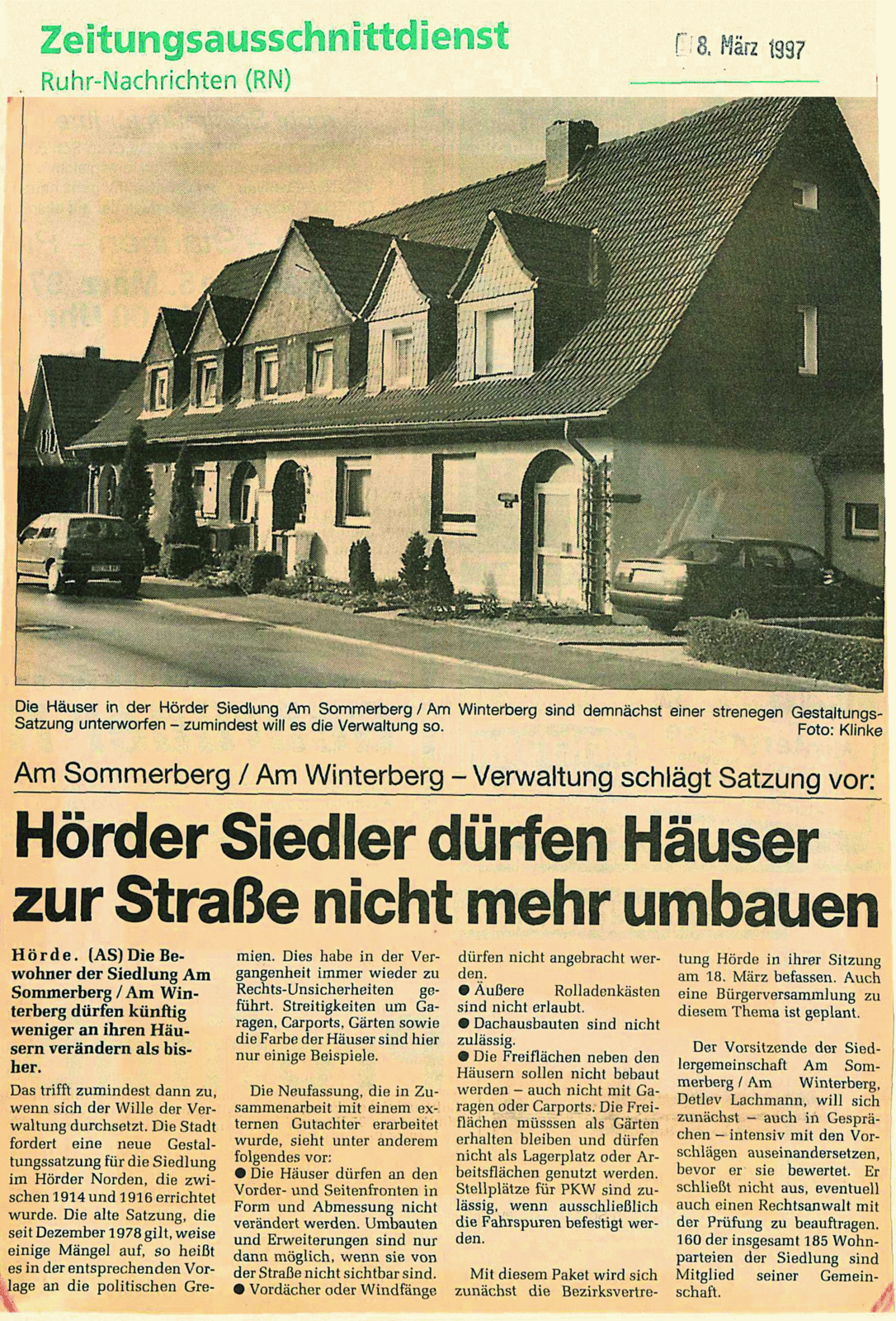 Zeitungsausschnitt 1997