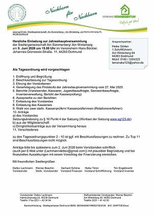 Einladung Mitgliederversammlung