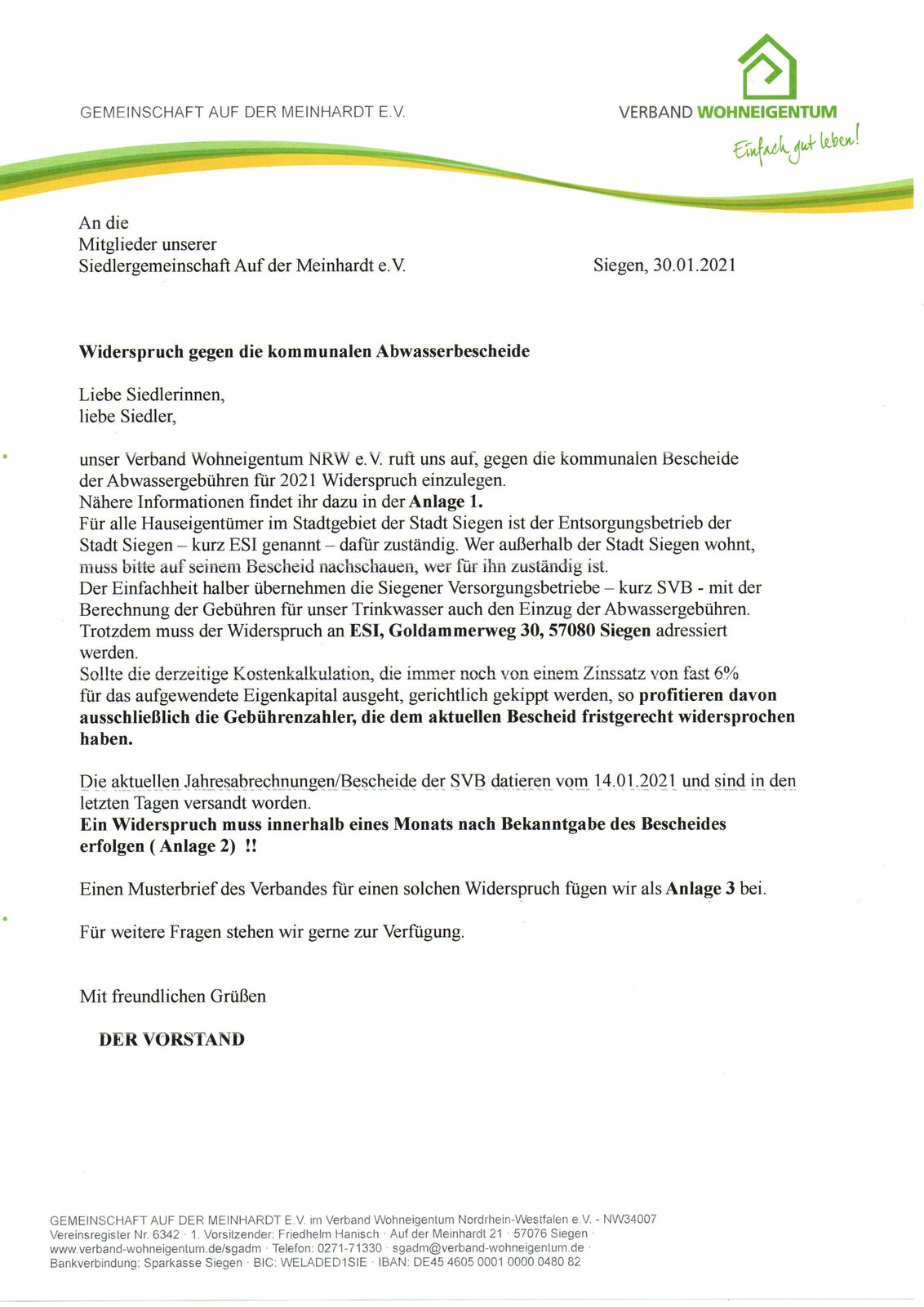 Widerspruch gegen die Abwassergebühren | Verband Wohneigentum e.V.