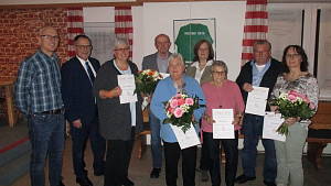 Gruppenbild der Geehrten bei der Jahreshauptversammlung 2020