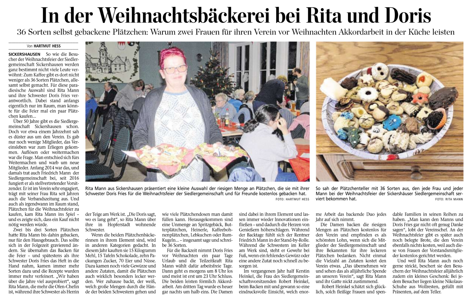 Weihnachtsbäckerei bei Rita und Doris