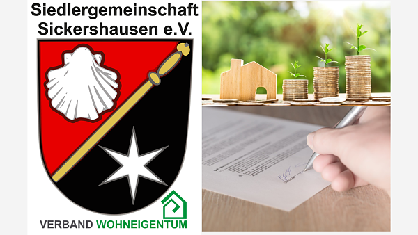 Themenbild: Siedlergemeinschaft Sickershausen Mitglied werden Geld sparen Unterschrift Verband Wohneigentum