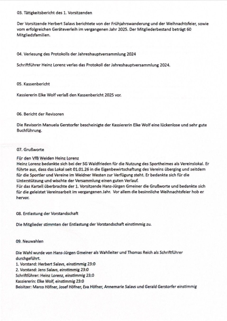 Protokoll JHV 2026 Seite 2