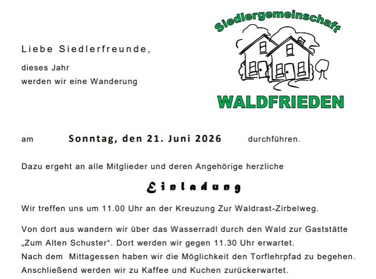 Einladung Wanderung 2026