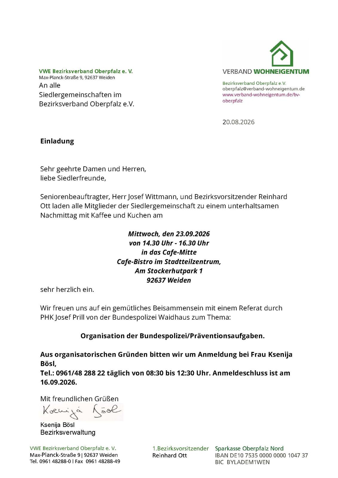Einladung zum Seniorennachmittag