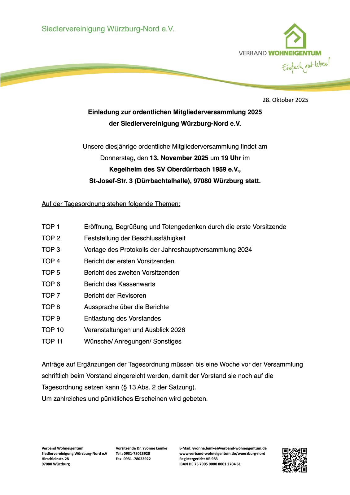 Jahreshauptversammlung 2025