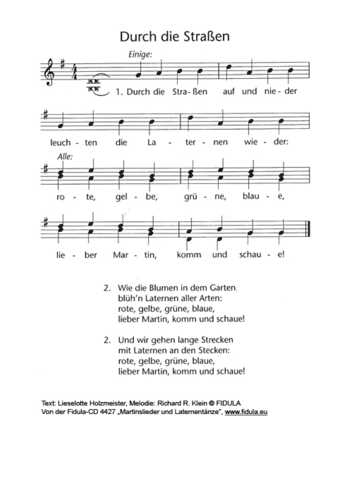 Durch die Straßen auf und nieder